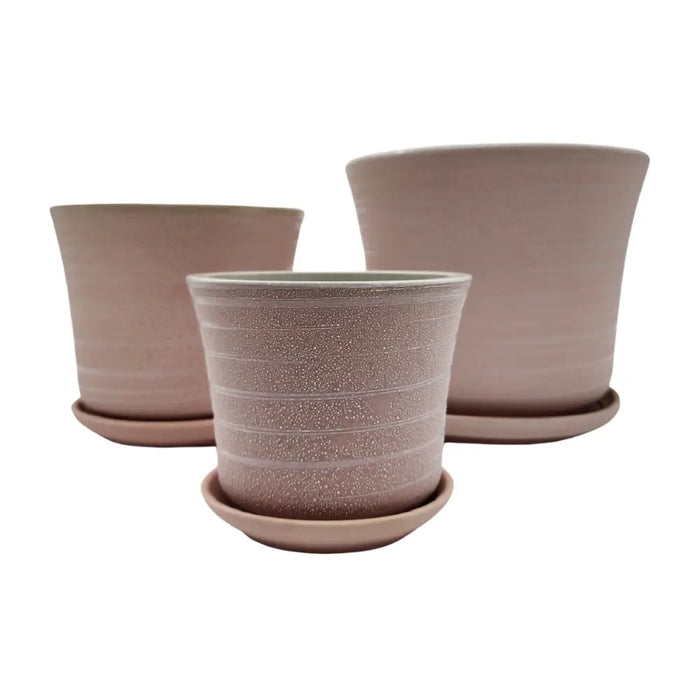 Set 3 Maceteros Maceta De Cerámica Relieve Para Plantas - Fliperex
