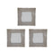 Set 3 Marcos De Espejos Cuadrados Blancos Lineas Doradas