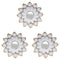 Set 3 Marcos De Espejos Flor De Loto Decorativo Blanco Deco