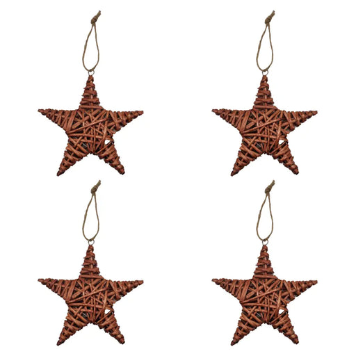 Set 4 Estrellas De Mimbre Para Decoracion Estrella Mimbre - Fliperex