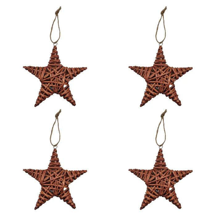 Set 4 Estrellas De Mimbre Para Decoracion Estrella Mimbre - Fliperex