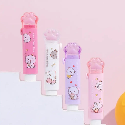 Set 4 Gomas De Borrar En Barra Patita De Gatito Kawaii - Fliperex