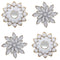 Set 4 Marcos De Espejos Flor De Loto Decorativo Blanco Deco