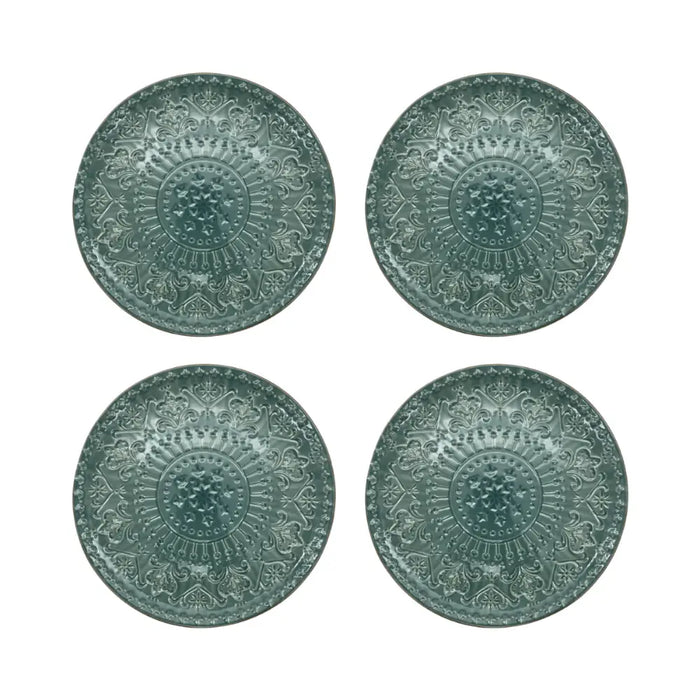 Set 4 Platos De Ceramica Calipso Relieve Patrones Vintage - Fliperex