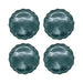 Set 4 Platos De Ceramica Turquesa Floral Vintage Elegante - Fliperex