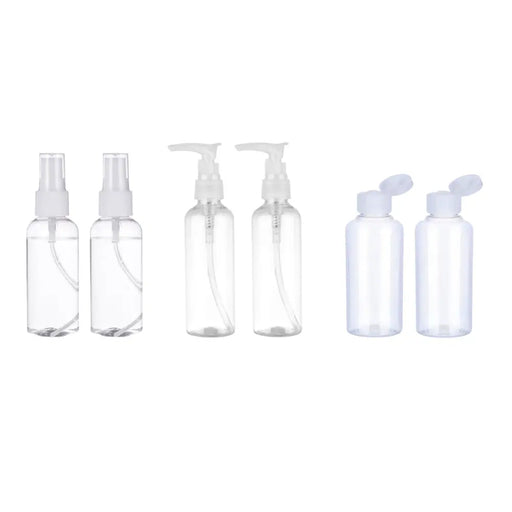 Set 6 Botella De Viaje Variedad 75 Ml Transparente - Fliperex