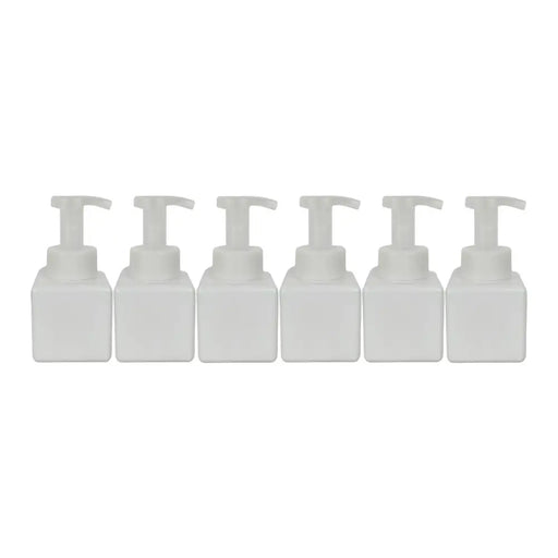 Set 6 Botellas Dispensador De Espuma Cuadrada Blanca 250 Ml - Fliperex