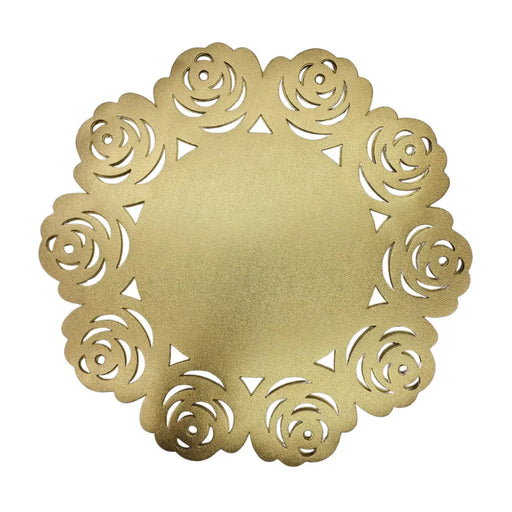 Set 6 Individuales Circulares Efecto Metalizados Dorados - Fliperex