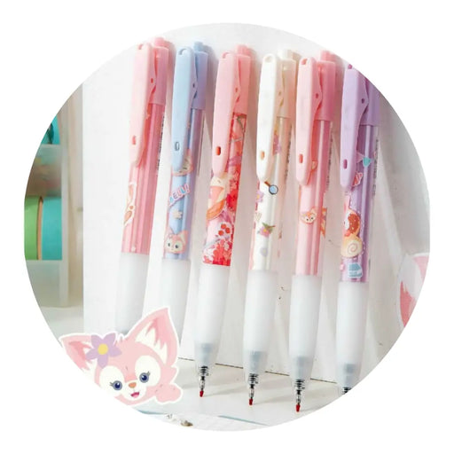 Set 6 Lapices Estilo Boligrafos Kawaii Lineball Rosados - Fliperex