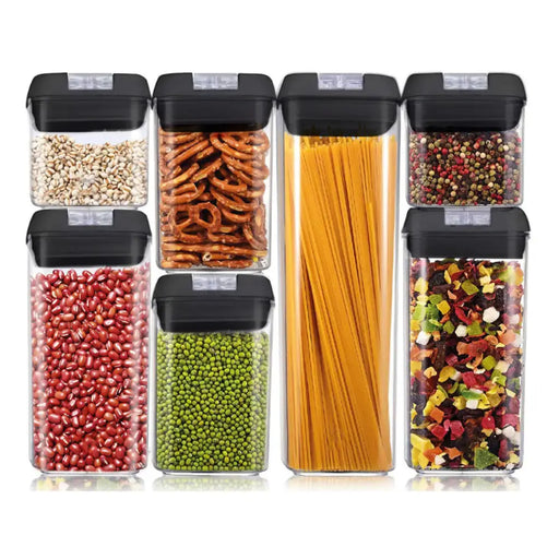 Set 7 Contenedores De Alimento Tapa Hermética Almacenamiento - Fliperex