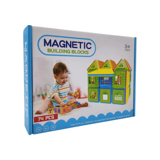 Set De Construccion Magnetico Piezas Magneticas 74 Piezas - Fliperex