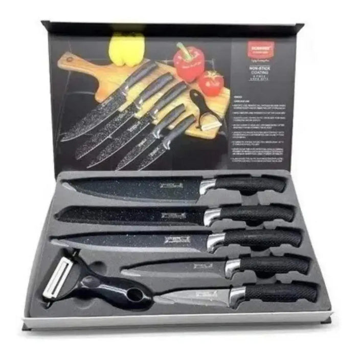 Set De Cuchillos Para Cocina 8pcs Negro - Fliperex