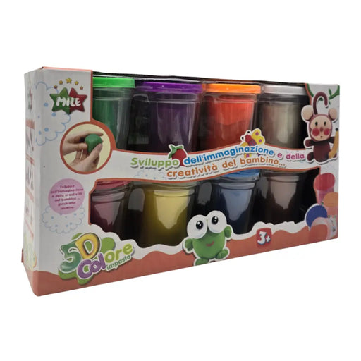 Set De Masas 8 Colores Latas Plasticina Didactica Divertida - Fliperex