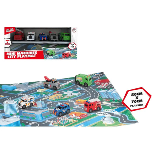Set Juego Alfombra Para Niños Parking Autitos 5 Vehiculos - Fliperex