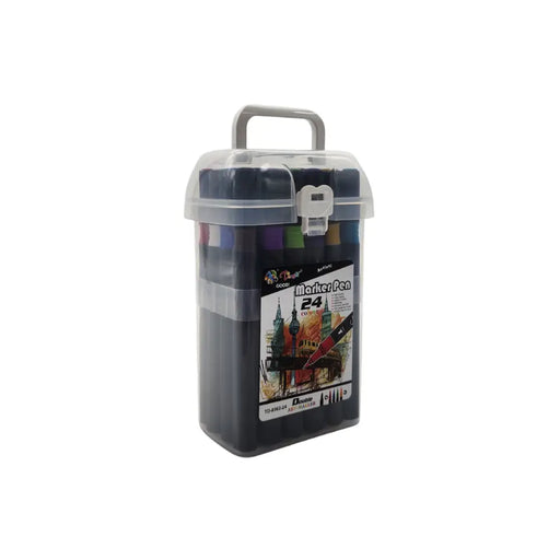 Set Marcadores Doble Punta 24 Lapices Plumones Con Maletin - Fliperex