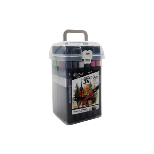 Set Marcadores Doble Punta 36 Lapices Plumones Con Maletin - Fliperex