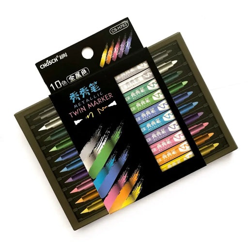 Set Marcadores Metalizados 10 Lapices Calidad Arte Dibujo - Fliperex