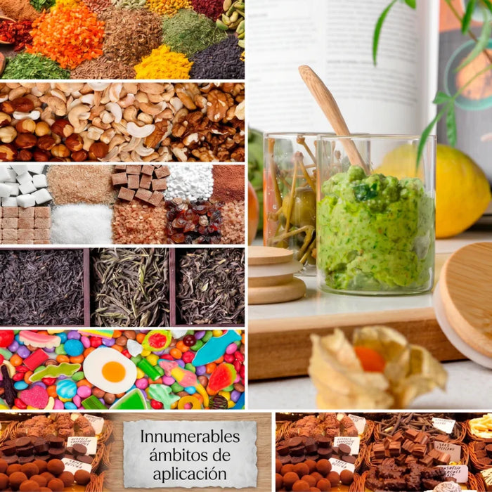 Set 12 Frascos de Especias Condimentos Con Tapa Bambu Cocina