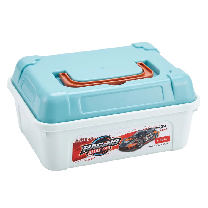 Set 20 Autitos De Metal Con Maletín Caja Organizadora Infantil