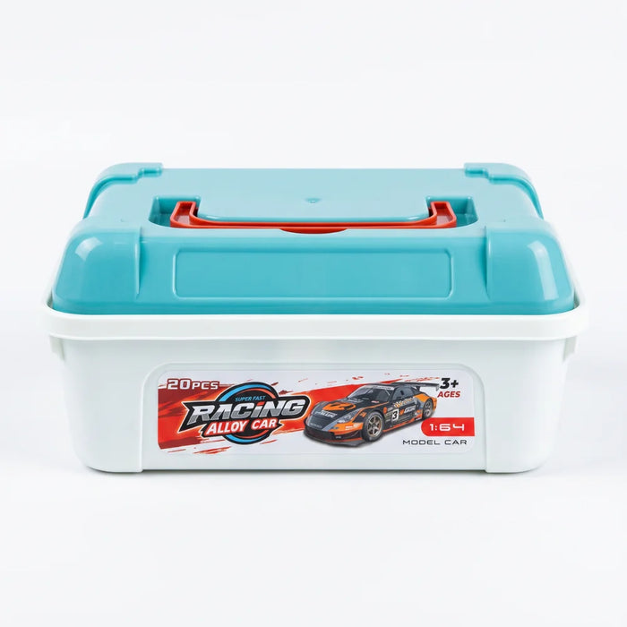 Set 20 Autitos De Metal Con Maletín Caja Organizadora Infantil