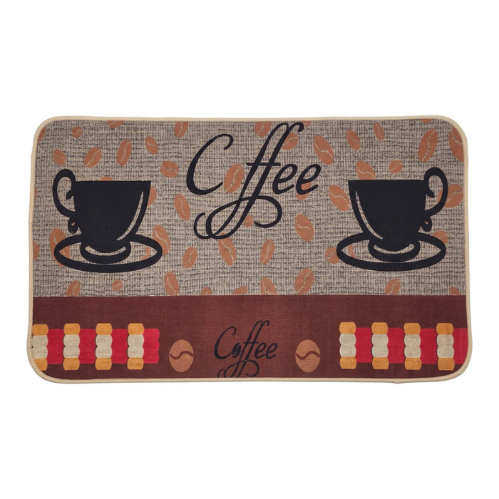 Set 2 Alfombras De Cocina Goma Antideslizante Diseño Coffee