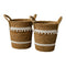 Set 2 Canastos Cesta Yute Diseño Algodón Tejido Rustico