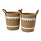 Set 2 Canastos Cesta Yute Diseño Algodón Tejido Rustico