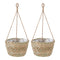 Set 2 Canastos Porta Macetero Colgante Fibra Jardin Terraza