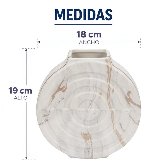 Set 2 Floreros Jarron de Ceramica Diseño Tipo Marmol Moderno
