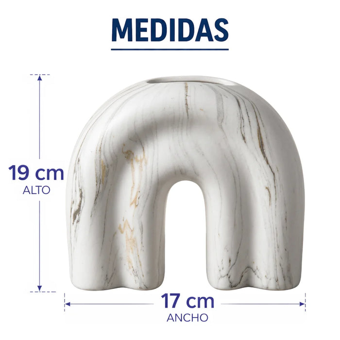 Set 2 Floreros Jarron de Ceramica Diseño Tipo Marmol Moderno