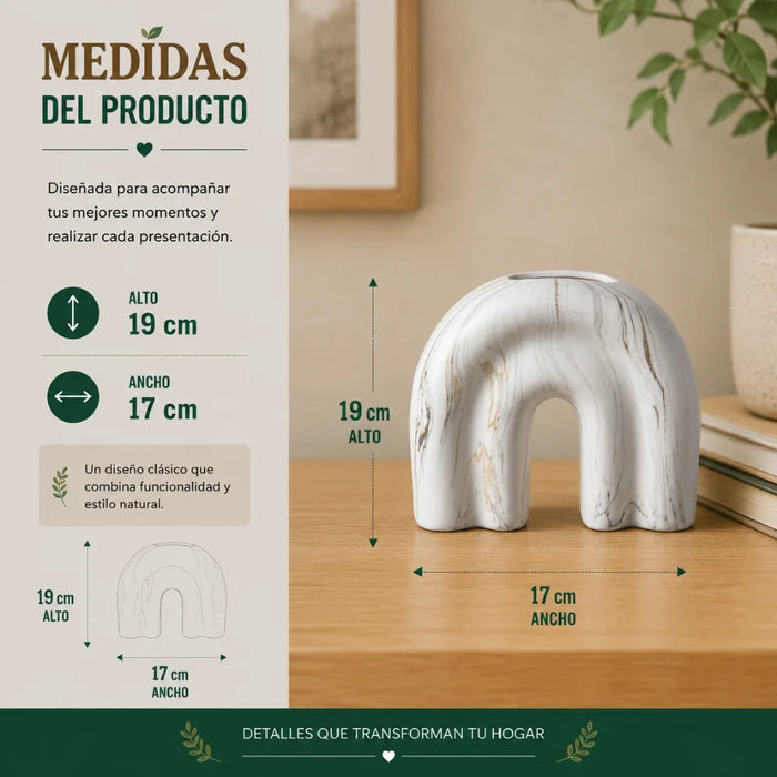 Set 2 Floreros Jarron de Ceramica Diseño Tipo Marmol Moderno