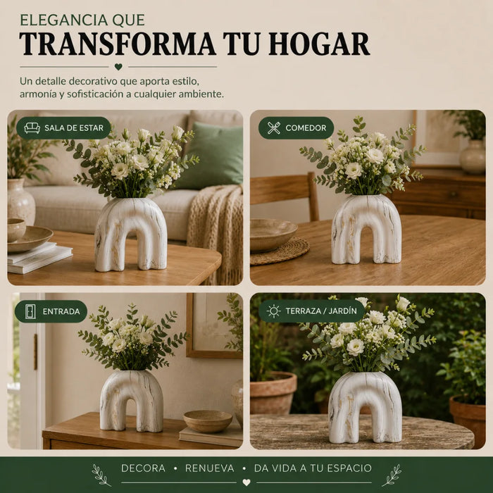 Set 2 Floreros Jarron de Ceramica Diseño Tipo Marmol Moderno