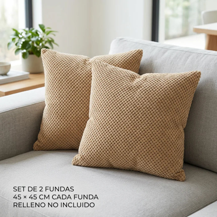 Set 2 Fundas De Cojin 45x45 Decorativas Para Living Sofa