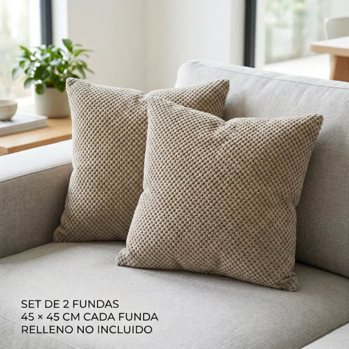 Set 2 Fundas De Cojin 45x45 Decorativas Para Living Sofa
