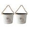 Set 2 Macetero Metalico Blanco Colgante de Pared Decorativo