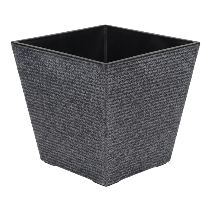 Set 2 Macetero Plastico Bajo Premium Base Cuadrada Conica L