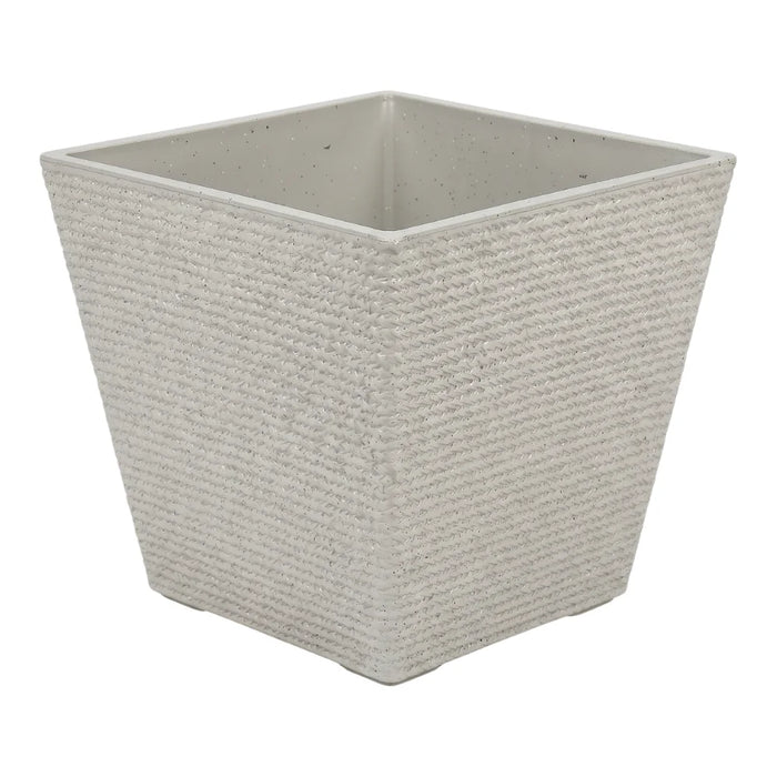 Set 2 Macetero Plastico Bajo Premium Base Cuadrada Conica L