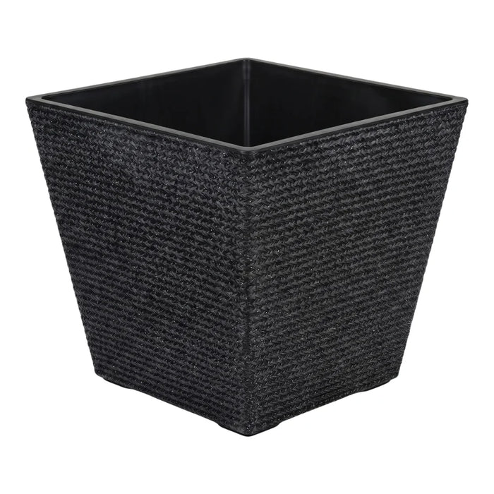Set 2 Macetero Plastico Bajo Premium Base Cuadrada Conica L