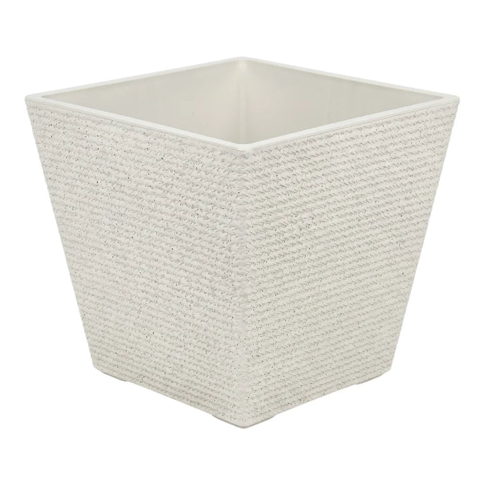 Set 2 Macetero Plastico Bajo Premium Base Cuadrada Conica L