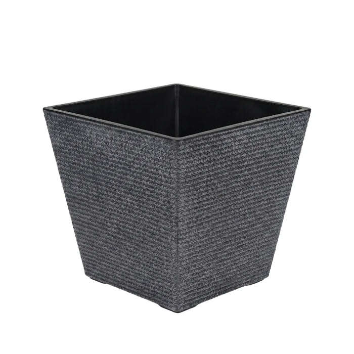 Set 2 Macetero Plastico Bajo Premium Base Cuadrada Conica M