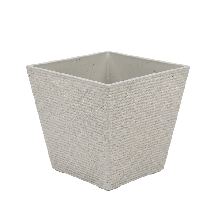 Set 2 Macetero Plastico Bajo Premium Base Cuadrada Conica M