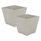 Set 2 Macetero Plastico Bajo Premium Base Cuadrada Conica M