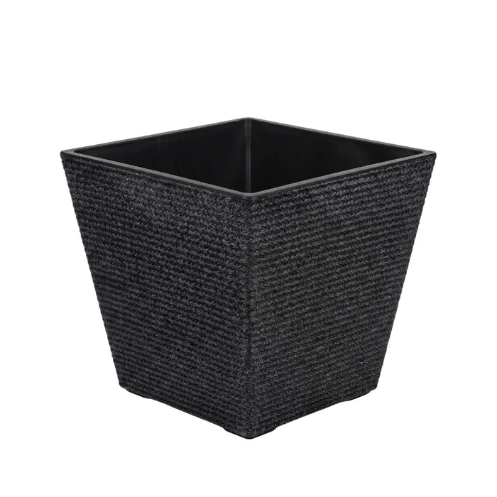 Set 2 Macetero Plastico Bajo Premium Base Cuadrada Conica M