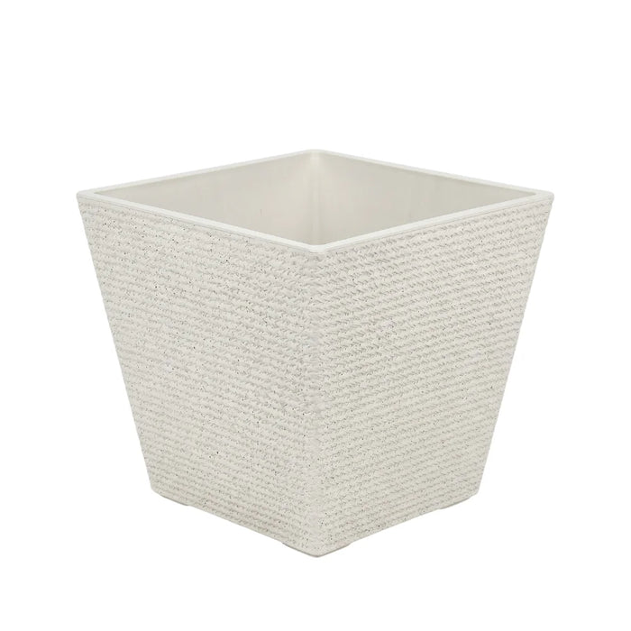 Set 2 Macetero Plastico Bajo Premium Base Cuadrada Conica M