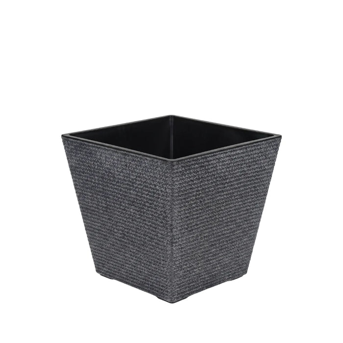 Set 2 Macetero Plastico Bajo Premium Base Cuadrada Conica S
