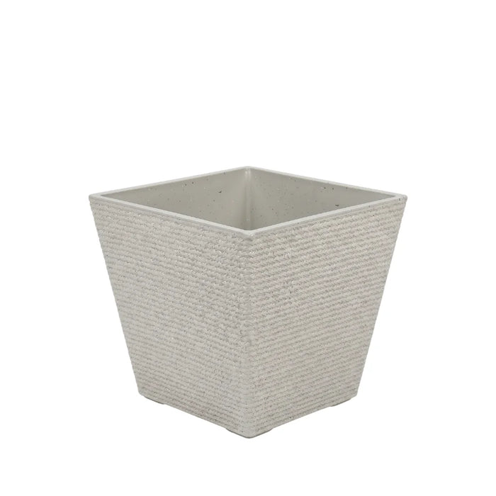 Set 2 Macetero Plastico Bajo Premium Base Cuadrada Conica S