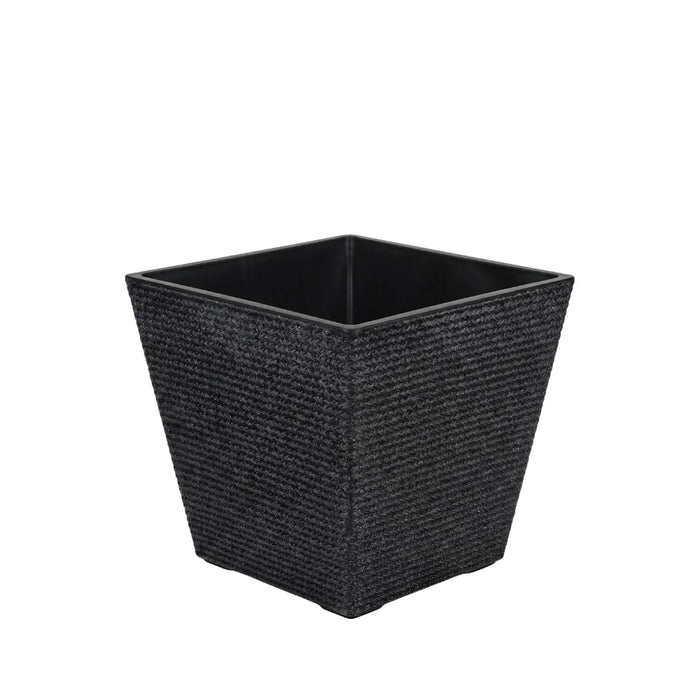 Set 2 Macetero Plastico Bajo Premium Base Cuadrada Conica S
