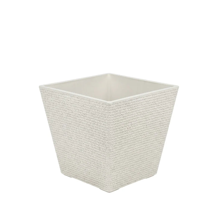 Set 2 Macetero Plastico Bajo Premium Base Cuadrada Conica S
