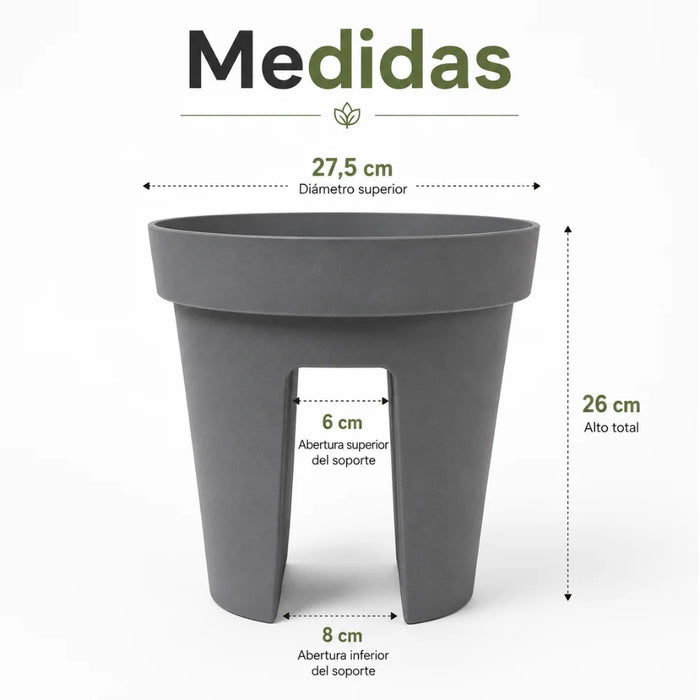 Set 2 Maceteros Colgantes Para Balcon Terraza Jardin Plastico