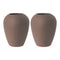 Set 2 Maceteros Plastico Redondo Ovalado Moderno Textura M